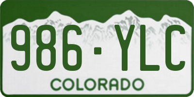 CO license plate 986YLC
