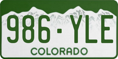 CO license plate 986YLE