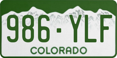 CO license plate 986YLF