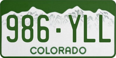 CO license plate 986YLL