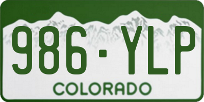 CO license plate 986YLP