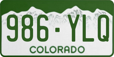 CO license plate 986YLQ