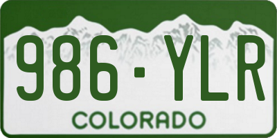CO license plate 986YLR