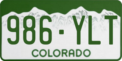 CO license plate 986YLT