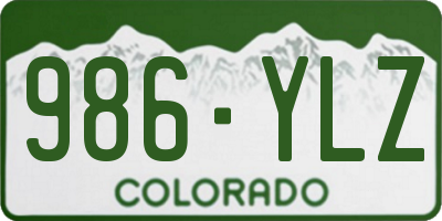 CO license plate 986YLZ