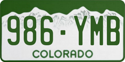 CO license plate 986YMB