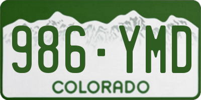 CO license plate 986YMD