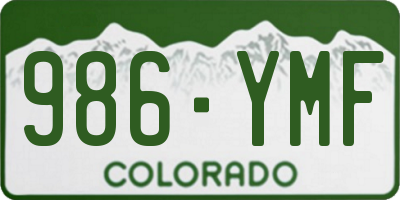 CO license plate 986YMF