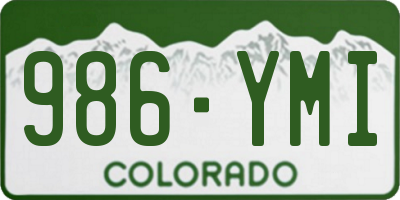 CO license plate 986YMI