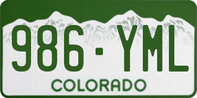 CO license plate 986YML