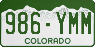 CO license plate 986YMM