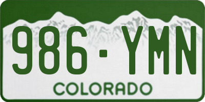 CO license plate 986YMN