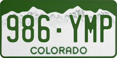 CO license plate 986YMP