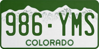 CO license plate 986YMS