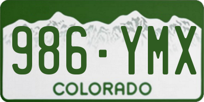 CO license plate 986YMX