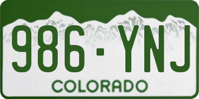 CO license plate 986YNJ