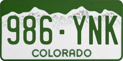 CO license plate 986YNK
