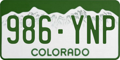 CO license plate 986YNP