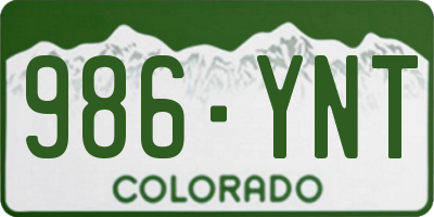 CO license plate 986YNT