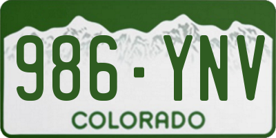 CO license plate 986YNV