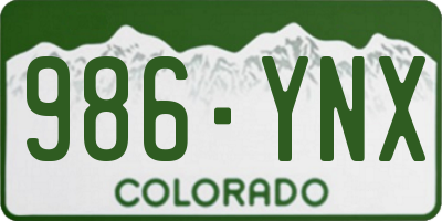CO license plate 986YNX