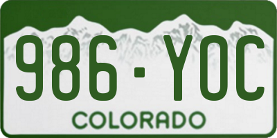 CO license plate 986YOC
