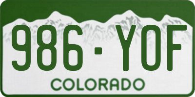 CO license plate 986YOF