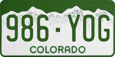 CO license plate 986YOG