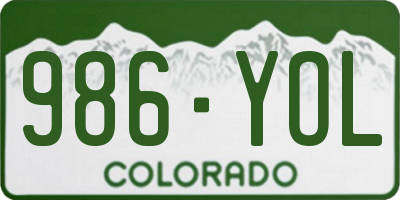 CO license plate 986YOL