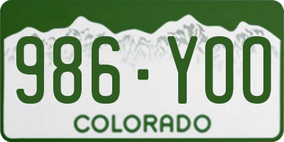 CO license plate 986YOO