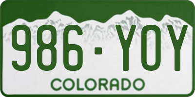 CO license plate 986YOY
