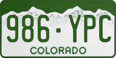 CO license plate 986YPC