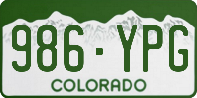 CO license plate 986YPG