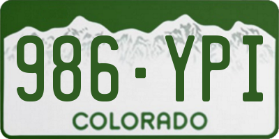 CO license plate 986YPI