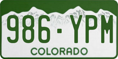 CO license plate 986YPM