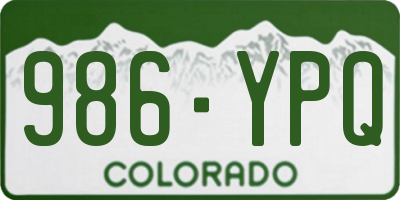 CO license plate 986YPQ