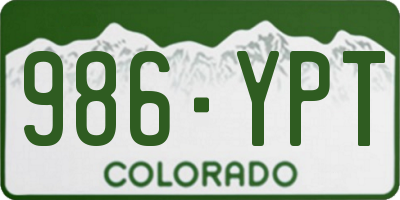 CO license plate 986YPT