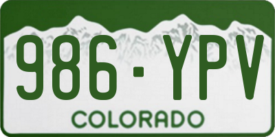 CO license plate 986YPV