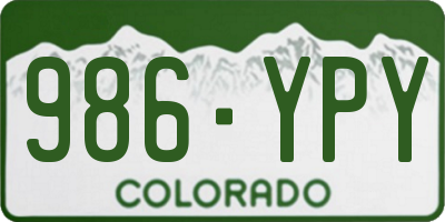 CO license plate 986YPY