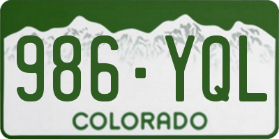 CO license plate 986YQL