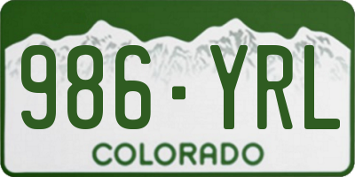 CO license plate 986YRL