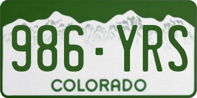 CO license plate 986YRS