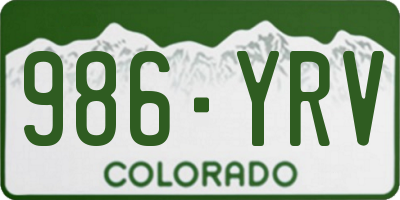 CO license plate 986YRV