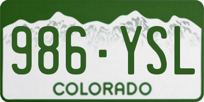 CO license plate 986YSL