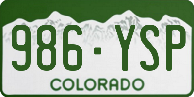 CO license plate 986YSP