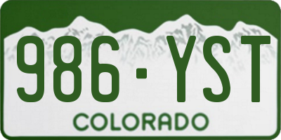 CO license plate 986YST