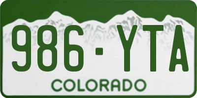 CO license plate 986YTA