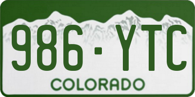 CO license plate 986YTC