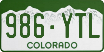 CO license plate 986YTL
