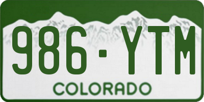 CO license plate 986YTM